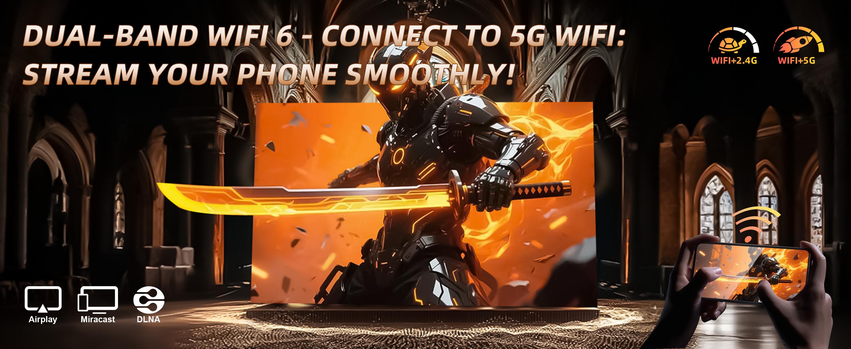 XBJ  Projector 4K 800ANSI Lumens WiFi6/5G BT5.2 Smart Touchscreen 150 Inch Screen for Home Cinema & Outdoor Movies High-Quality Christmas Gifts Christmas gift Holiday Haul