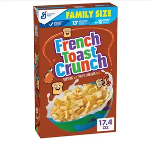 French Toast Crunch Breakfast Cereal, Syrup and Cinnamon Taste, Family Size, 17.4 oz