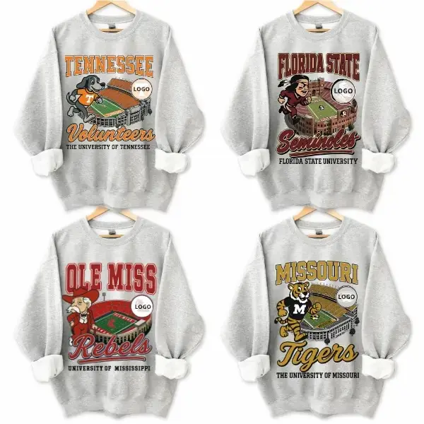 Full Team Vintage Ash Grey Sweatshirt – Football Mascots Sweatshirt – Unisex Throwback Sports Sweatshirt, Womenswear