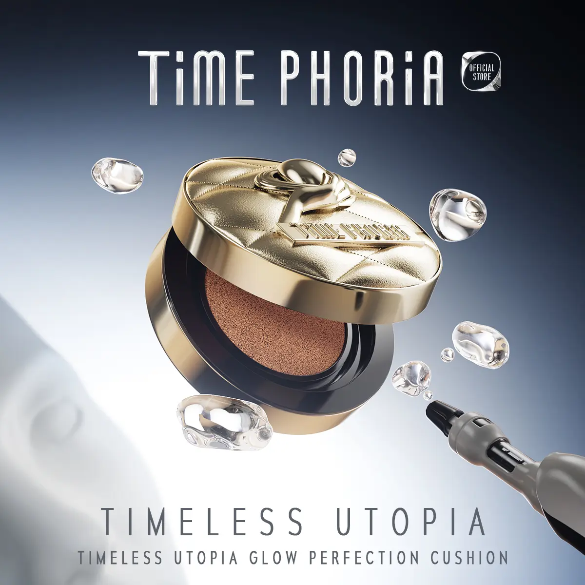 [TIMEPHORIA New Launch] Timeless Utopia Glow Perfection Cosmetic Foundation Cushion, 11g, Moisturize, Lightweight, Flawless Finish,back to school