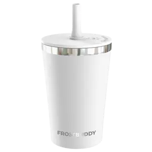 Little Buddy - LeakProof - 8oz Kids Cup - Silicone Straw - Stainless Steel - Double Walled Vacuum Sealed