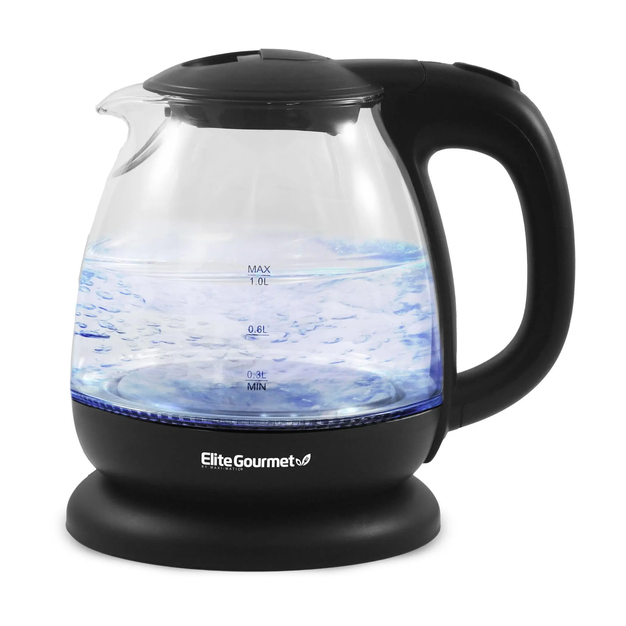Elite Gourmet 1L Electric Glass Water Kettle