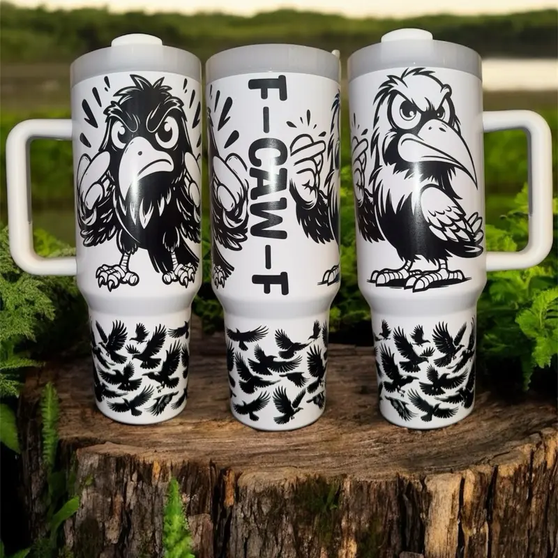 F Caw F 40oz tumbler Drinkware Flasks