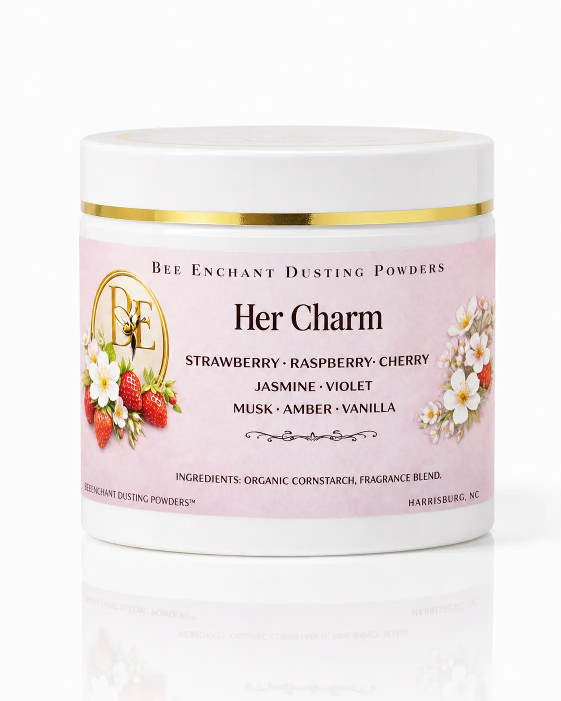 Bee Enchant’s H.E.R Charm Custom Body Dusting Perfume Powder- Scented - Finely Milled powder Talc-Free Fragrance Vanilla Daily- Natural Shower Powder