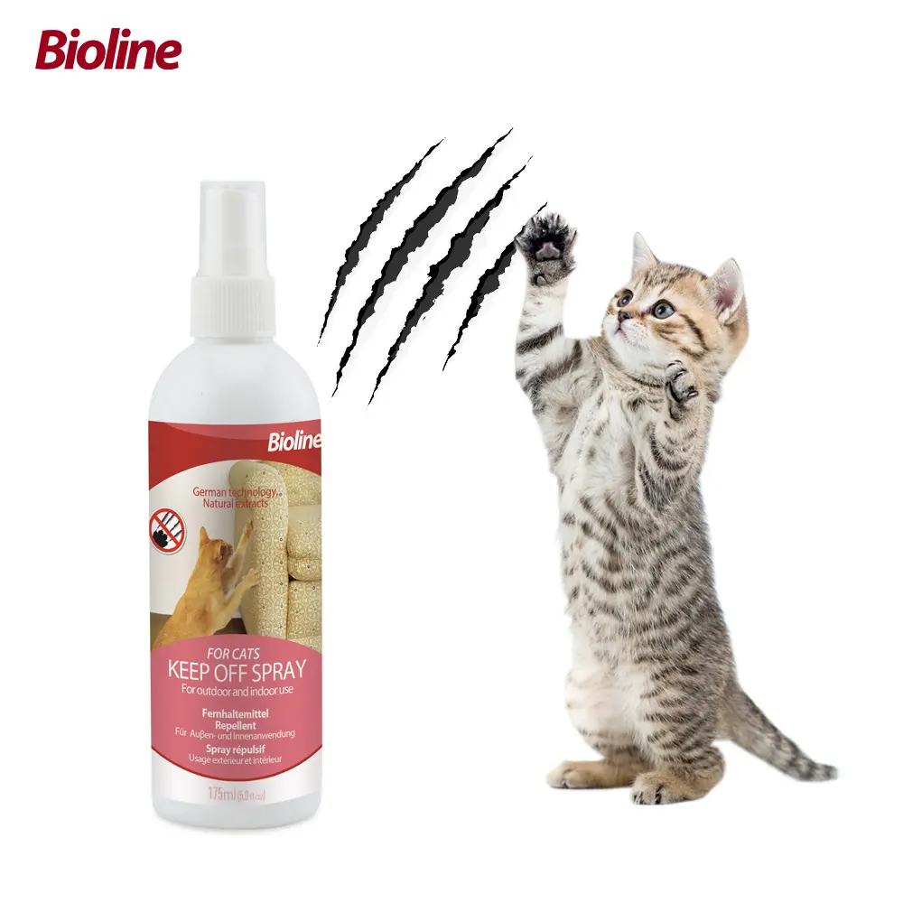 Bioline Cat Repellent Spray, Cat Deterrent Spray for Furniture, Cords & Plants, Helps Prevent Scratching & Chewing, Safe Indoor Cat Training Spray, Easy-to-Use, 175ml