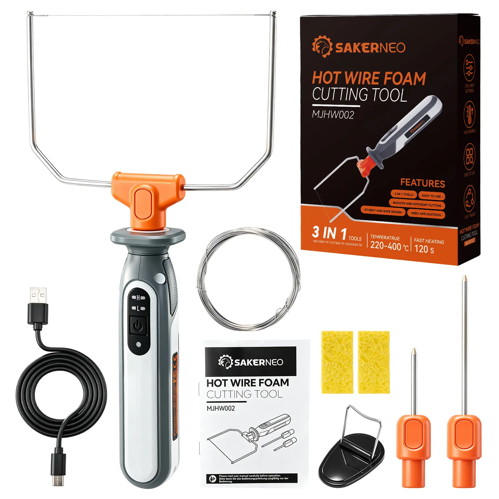 Cordless Hot Wire Foam Cutter, Electric Styro foam Cutting Tool | Wireless with Lithium Battery, Low-Smoke Precision Cutter for EPS, Sponge, EVA, KT – Lightweight, Safe Charge