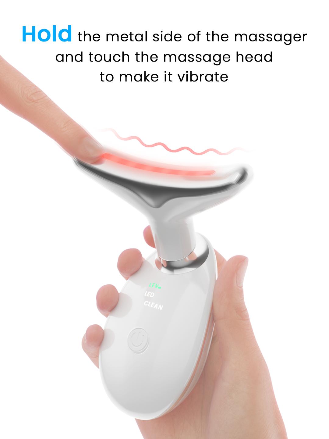 Cotsoco 7 Color Facial Massager Tool, Facial and Neck Massager with 7 LED Light, Skin Care Device, Suitable for Neck Facial Leg, Gift for Women Mother