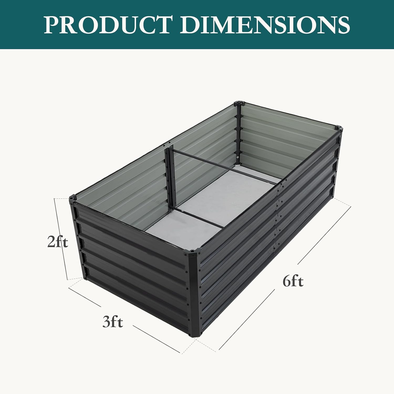 Metal Raised Garden Bed 6x3x2ft, Galvanized Outdoor Planter Box with Open Bottom, Heavy-Duty Raised Garden Beds for Vegetables, Flowers & Herbs Metal Raised Garden Bed 6x3x2ft, Galvanized Outdoor Planter Box with Open Bottom, Heavy-Duty Raised Garden Beds for Vegetables, Flowers & Herbs