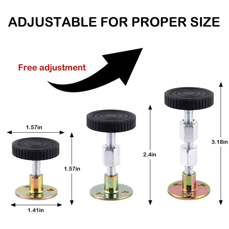 4 Counts Adjustable Threaded Headboard Stoppers Fixer, Secure Fixing, Stabilizes Furniture, Prevents Movement Stackable Soda Can Organizer for Fridge