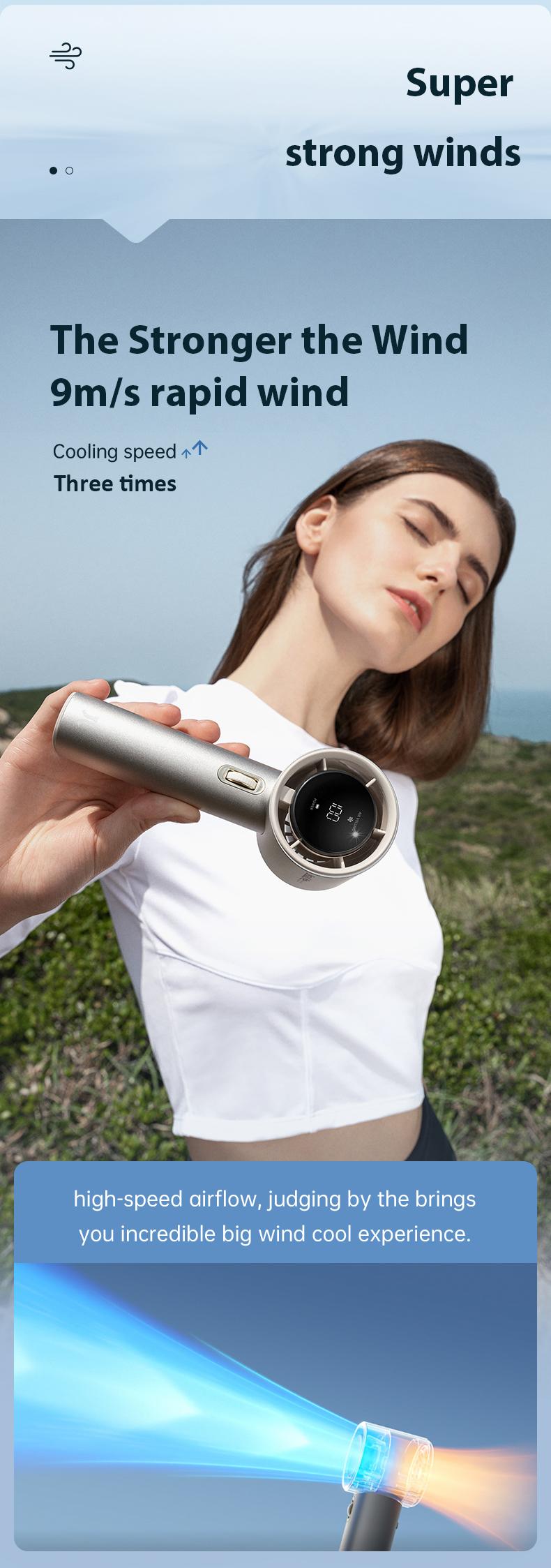 JISULIFE Handheld Fan Pro1S - 5000mAh Rechargeable, Metal Body, Digital Display, Turbo 9 m/s, 3-15h Cooling, USB Fast Charging, Travel/Outdoor JISULIFE Handheld Fan Pro1S - 5000mAh Rechargeable, Metal Body, Digital Display, Turbo 9 m/s, 3-15h Cooling, USB Fast Charging, Travel/Outdoor