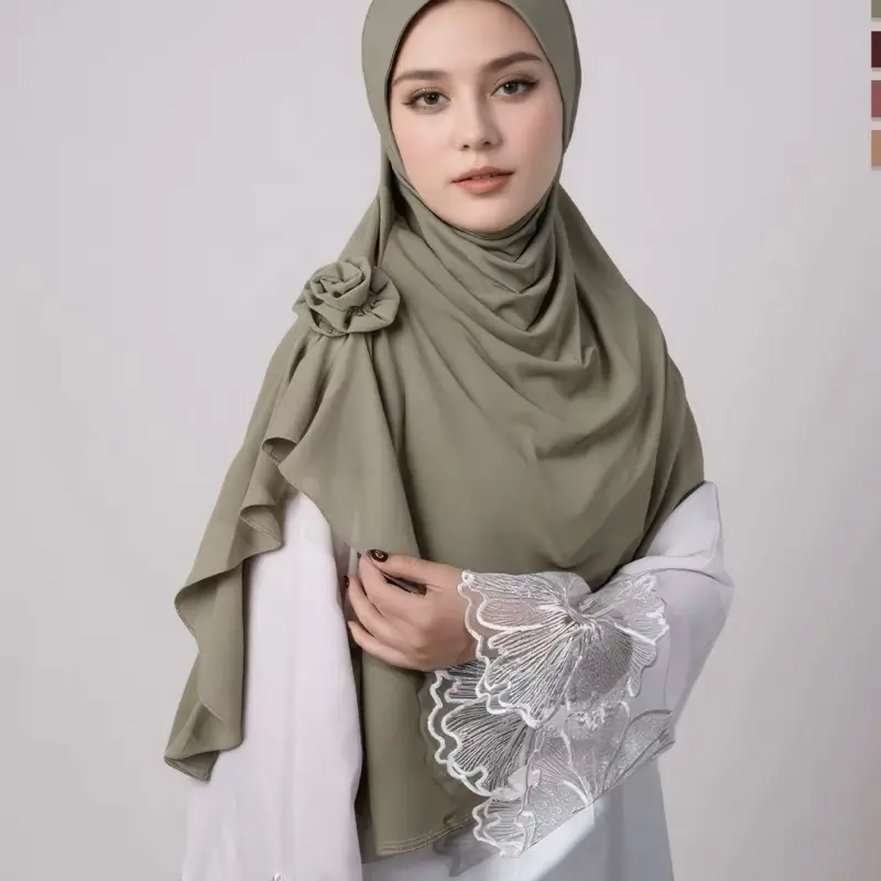 Olive Jersey Cotton Hijab - Instant Wear, Full Coverage, Comfortable, Breathable