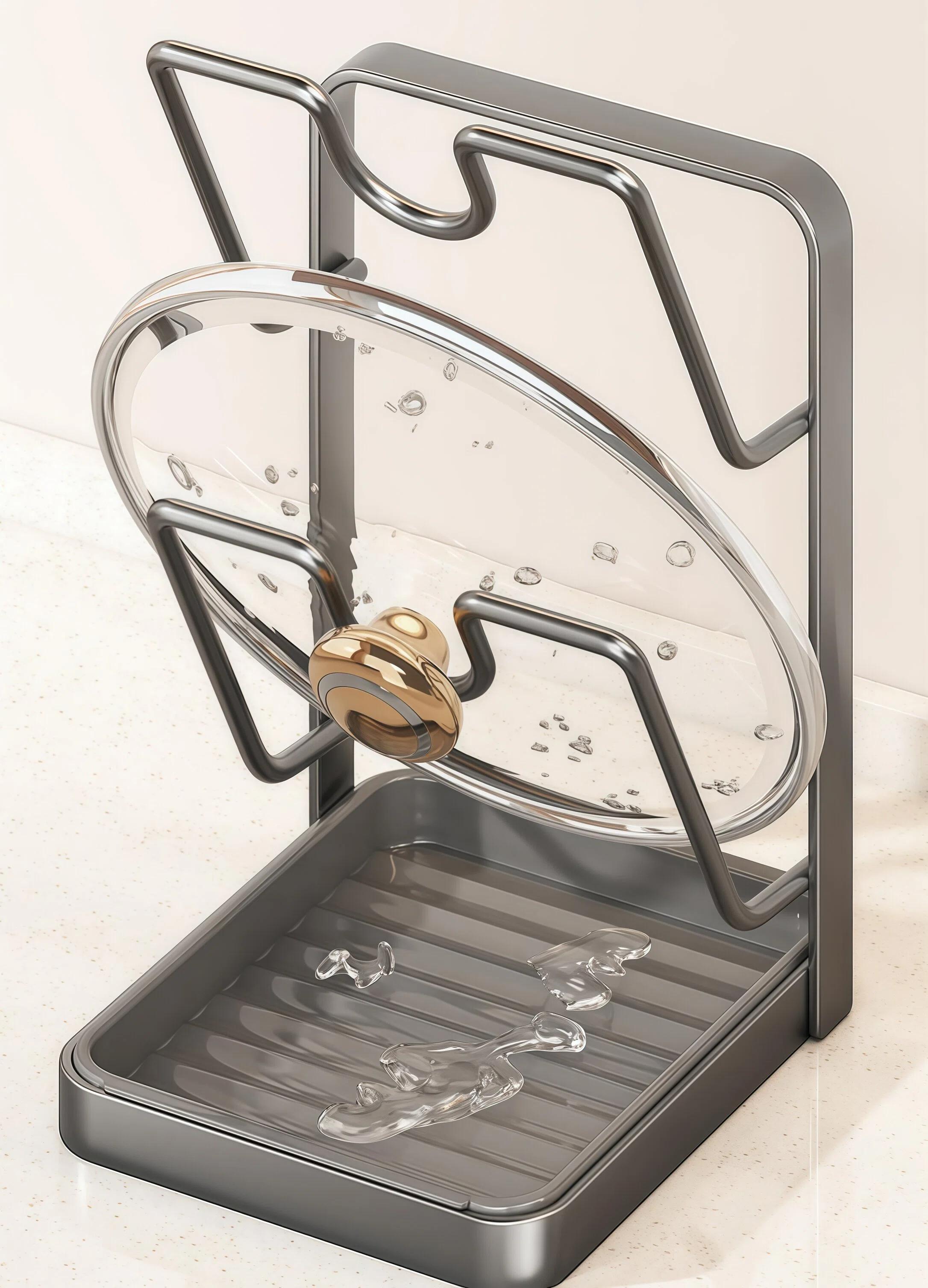 JointlyCreating Multi-Functional Kitchen Organizer Rack Holds Lids Cutting Boards Non-Slip Durable Double Layer