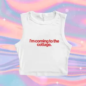 I'm Coming to the Cottage Micro Ribbed Tank | heated rivalry inspired | rivals to lovers hockey romance, booktok top, Gift for Her, Y2k Crop Tank Top