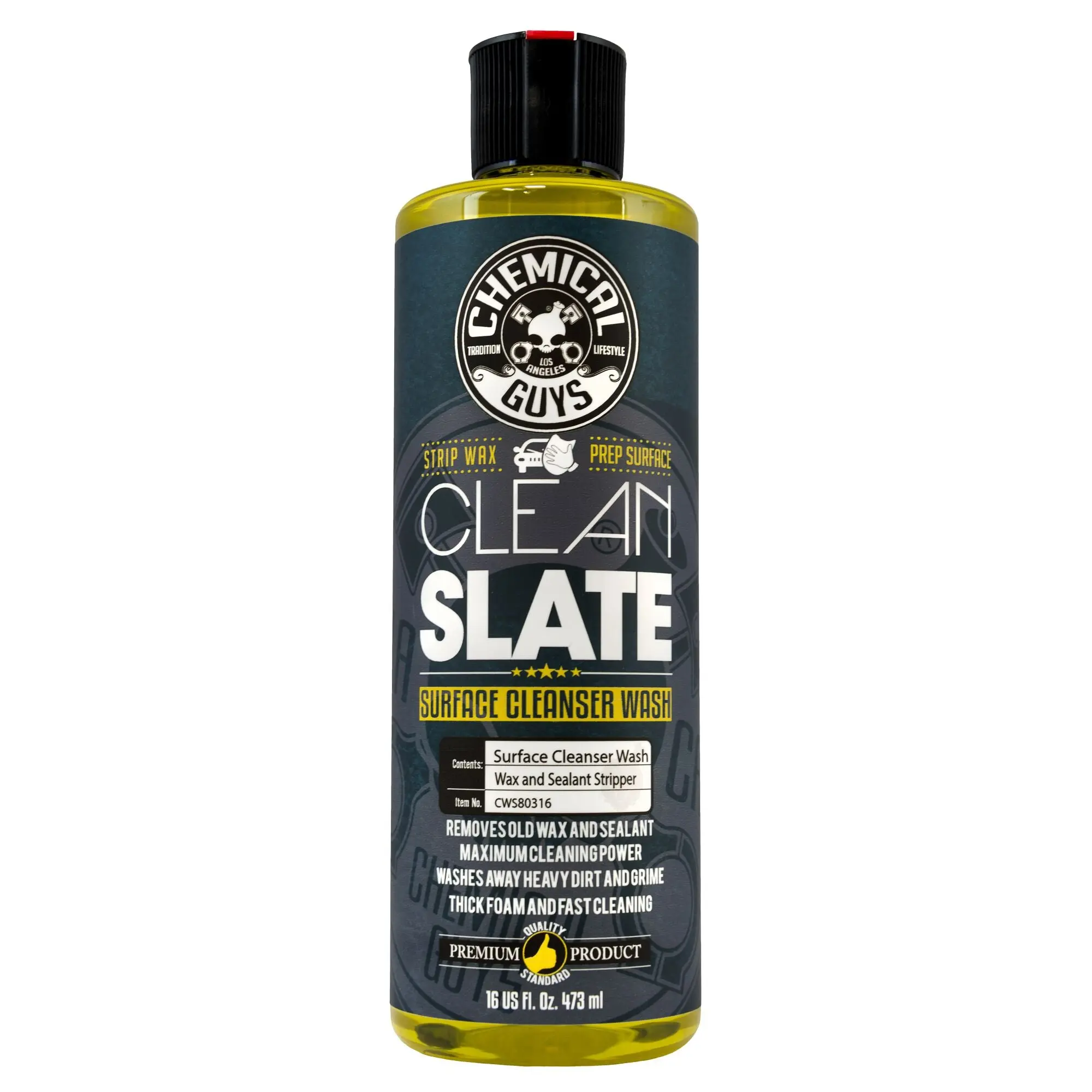 Chemical Guys Clean Slate Surface Cleanser Wash - High-Suds All-Finish Car Surface Cleaner, Removes Old Wax, Strip Wax, Coating Prep & Fresh Detail Start Paintwork Stripper