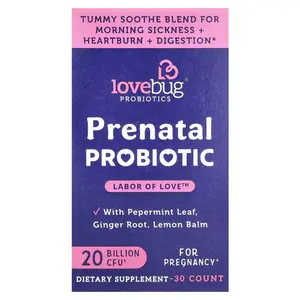 LoveBug Probiotics Prenatal Probiotic, 20 Billion CFU, 30 Capsules