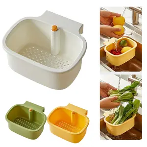 One-Button Sink Corner Rack: Quick-Drain Self-Cleaning Food Waste Strainer