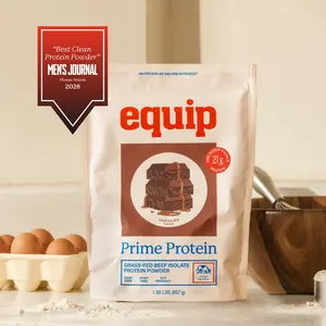 Equip Prime Protein - 21g Bioavailable Complete Protein from Grass-Fed Beef per Scoop - Easily Digestible - Real-Food Ingredients 30 servings