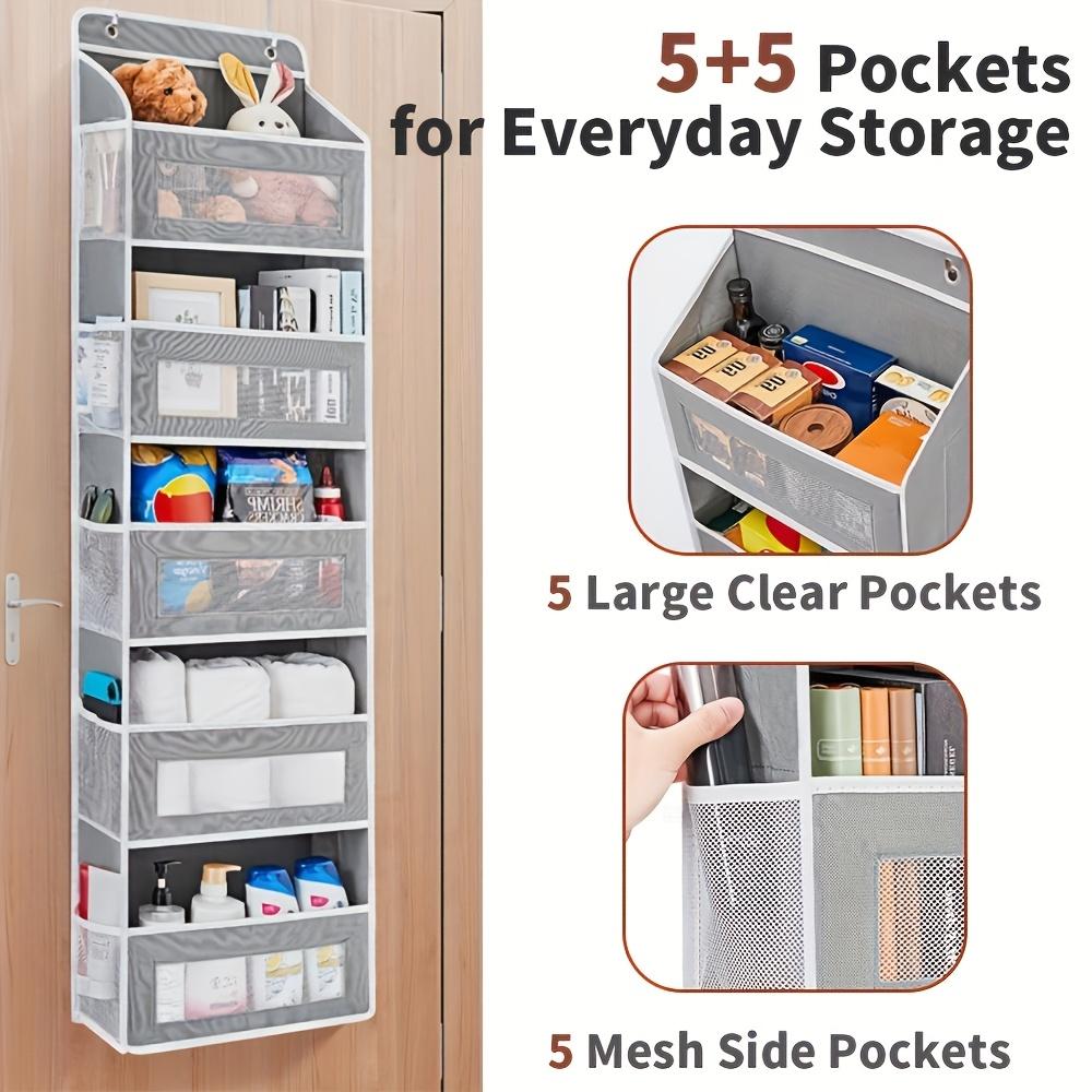 Over-the-Door Hanging Storage Box 4-Tier Fabric Organizer with Large Pockets Ideal for Bedroom Bathroom Pantry Organization Home Spacesaving Solution Compact Functional Sturdy Lightweight Organizer Container Shelf
