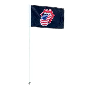 JLP 6-Ft Tall 1/4 Pole 19x12 In Flag Whip Off-Road ATV Glamis Sand Dunes GO-Kart Rolling Stone USA