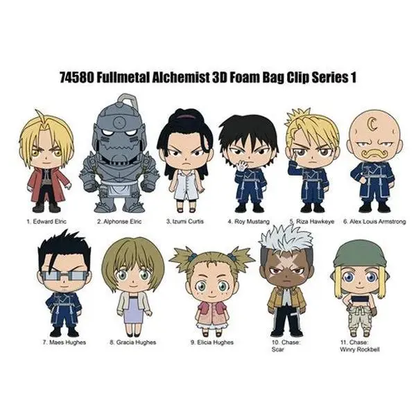 Monogram Fullmetal Alchemist: Brotherhood Characters Figural Bag Clip Monogram Fullmetal Alchemist: Brotherhood Characters Figural Bag Clip