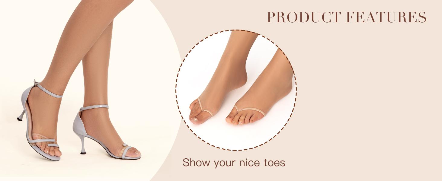 MANZI 3 Pairs Toeless Pantyhose Tights for Women Ultra Thin 10D Toe Open Control Top Pantyhose TikTokShopBlackFriday SpringStatements