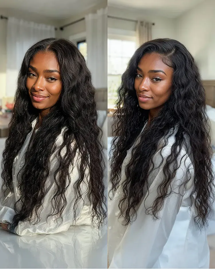 [Bohemian Curl] Natural Wave Curly Lace Front Wigs for Black Women Pre Plucked 5x7 Lace Front Wig Natural Color Wigs 180 Density Human Hair Wig