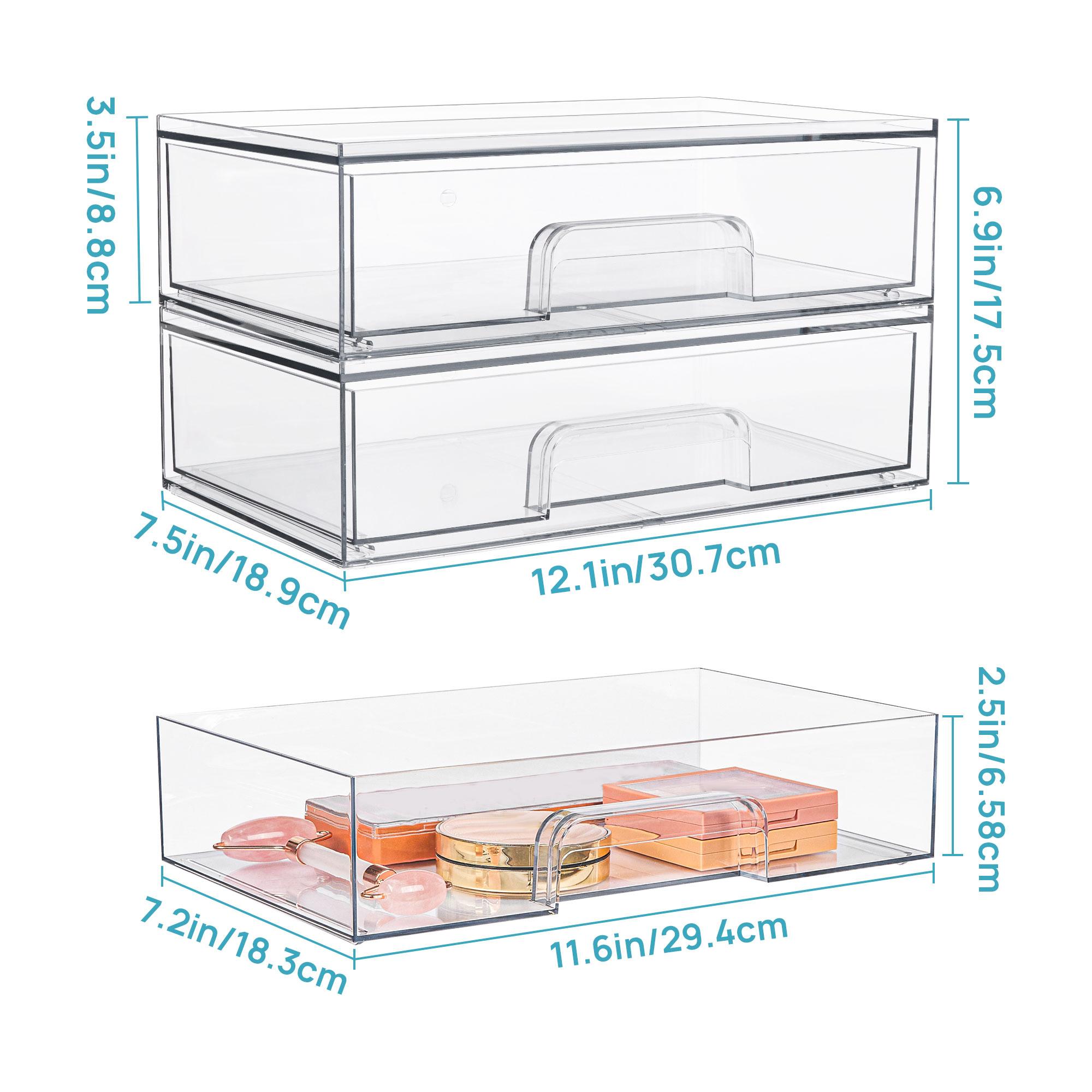 [Video Only] Vtopmart Stackable Storage Drawers Set of 5&8 Clear Plastic Organizer Bins for Nursery Bottles Beauty Supplies Vanity Bathroom Cabinet Pantry, Multi-Size Flexible Design BPA-Free Safe, DealsForYouDays (Mid Year Sale Restock)