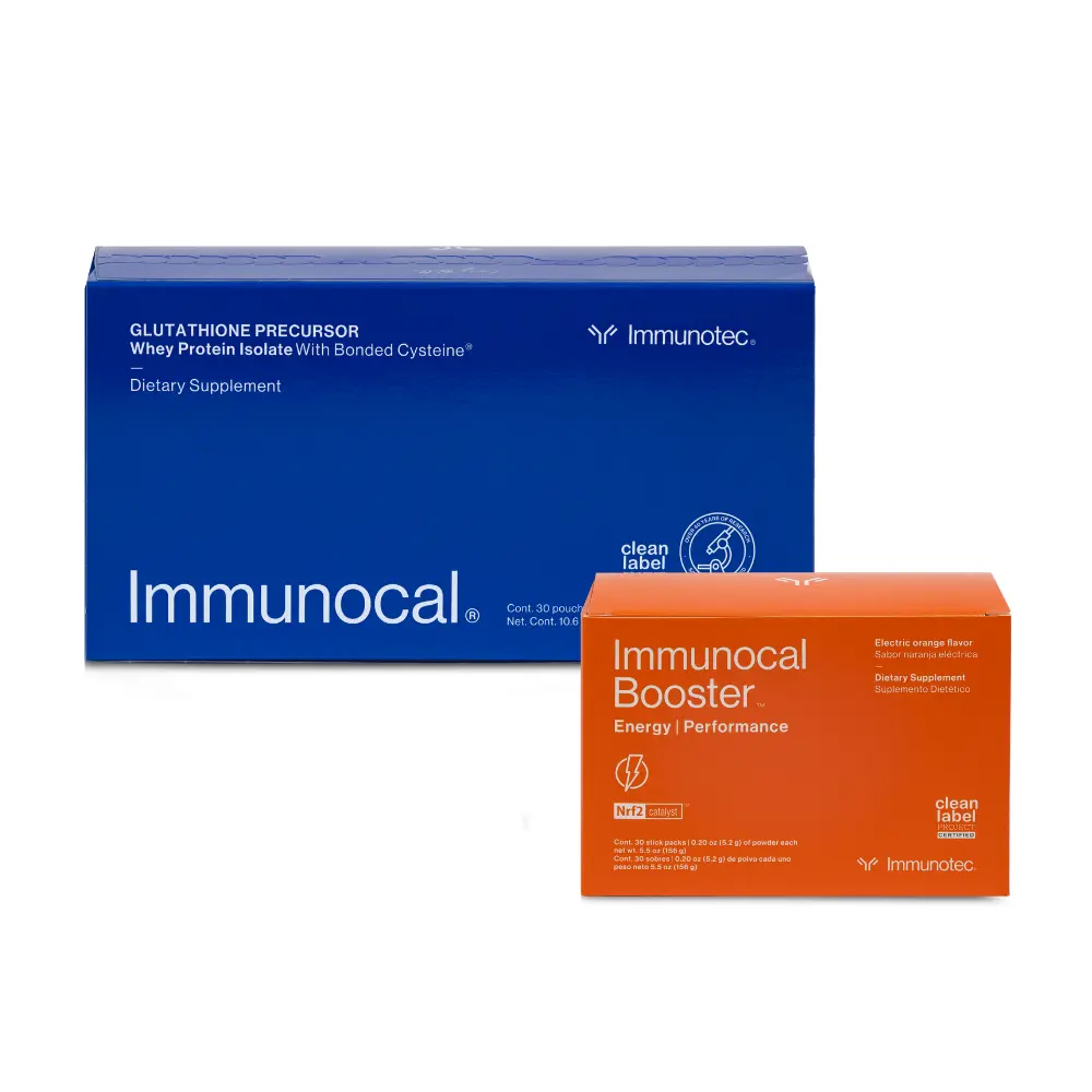 Immunotec 2-Pack Daily Health Bundle: Immunocal Cysteine-Rich Whey Dietary Supplement + Glanbia Nutritionals Natural Antioxidant Energy Protein Powder for Immune Support, Brain Health, Fitness, Dietary Supplements, Two Packs