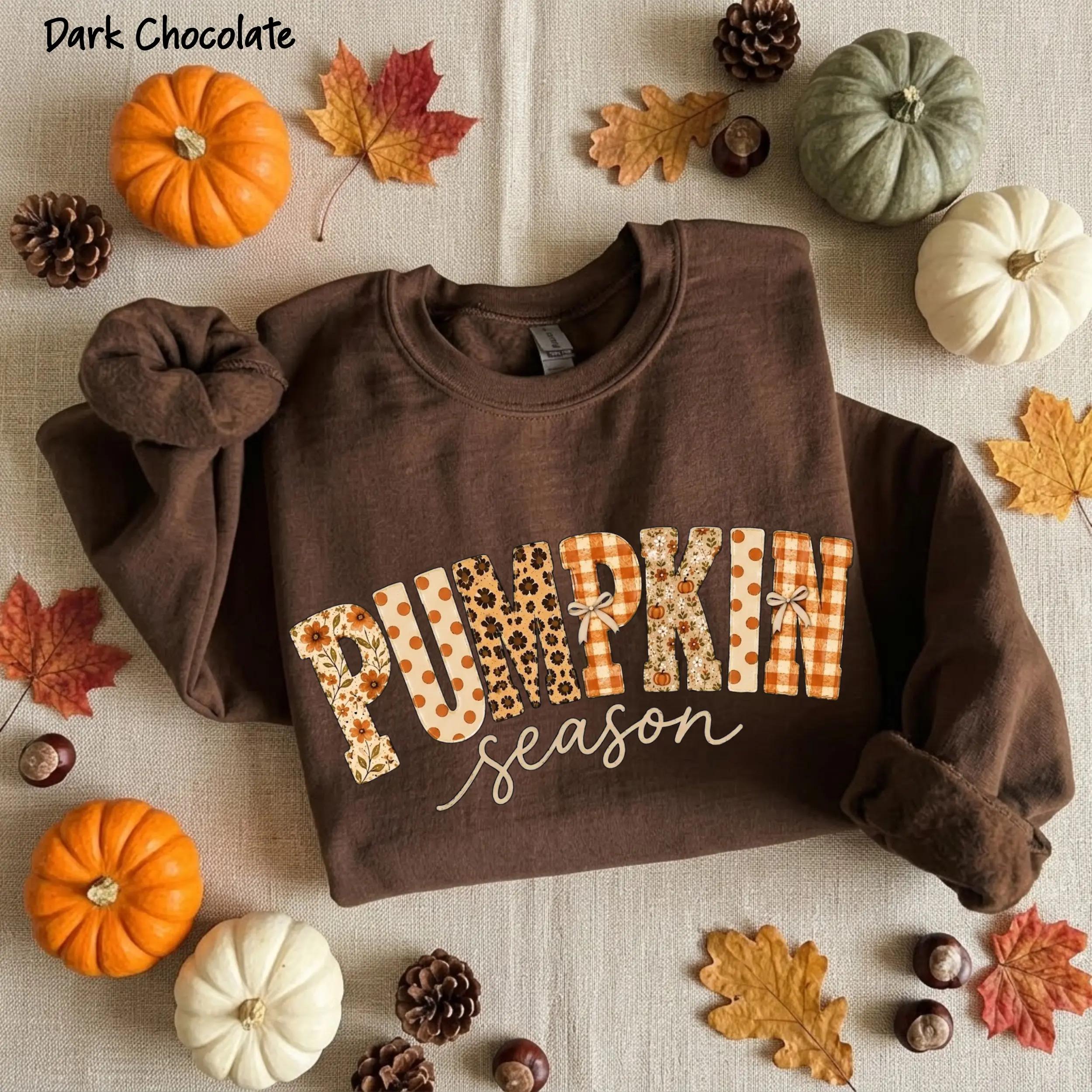 Vintage Varsity Pumpkin Season Sweatshirt, Distressed Autumn Pumpkin Graphic Crewneck, Cute Girly Fall Pullover, Halloween Thanksgiving Apparel
