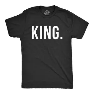 King and Queen Shirts Funny Novelty Royalty Matching Couples Tee Love  Black -