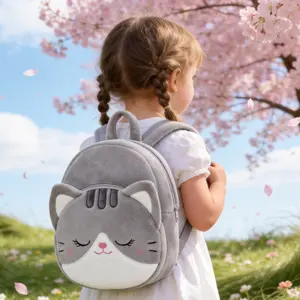 Gloveleya Plush Animal Backpack for Kids, Soft Cat & Unicorn Toddler Bag, Perfect Easter Gift & Egg Hunt Backpack for Girls 2-8 Years, Adorable Spring Travel & Preschool Companion