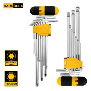 22-Piece Allen Wrench Set – Long Arm Ball End & T-Handle, SAE + Metric, Chrome Vanadium Steel