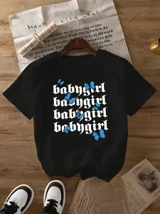 Fun "I Love My Husband" Pattern T-Shirt - Women's White Cotton Casual Short Sleeve Round Neck, Strong Breathable & Moisture-Absorbing, Machine Washable Easy Clean, All-Season for Outdoor & Daily, Exclusive Couple Anniversary Design