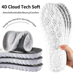 4D Cloud Technology Insole, Super Soft Ultra Comfort Shoes Insoles for Foot Pain Relief, Ergonomic Design Shock Absorption Anti-Slip Sneaker Insole