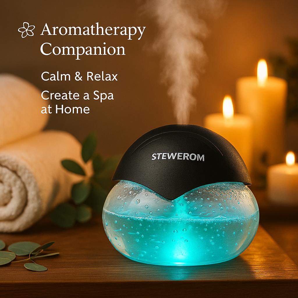 Stewerom Water-Based Air Purifier for Home & Office, Long-Lasting Fragrance, Built-In Ionizer, Quiet Multi-Function Air Cleaner