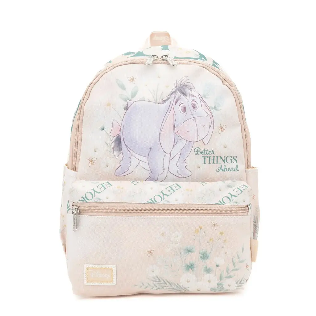Eeyore Mini Backpacks for Women, 13-Inch Pastel Floral Nylon Bag with Side Pockets and Adjustable Straps, Casual Daypack, Backpacks For School, Fashion Backpacks