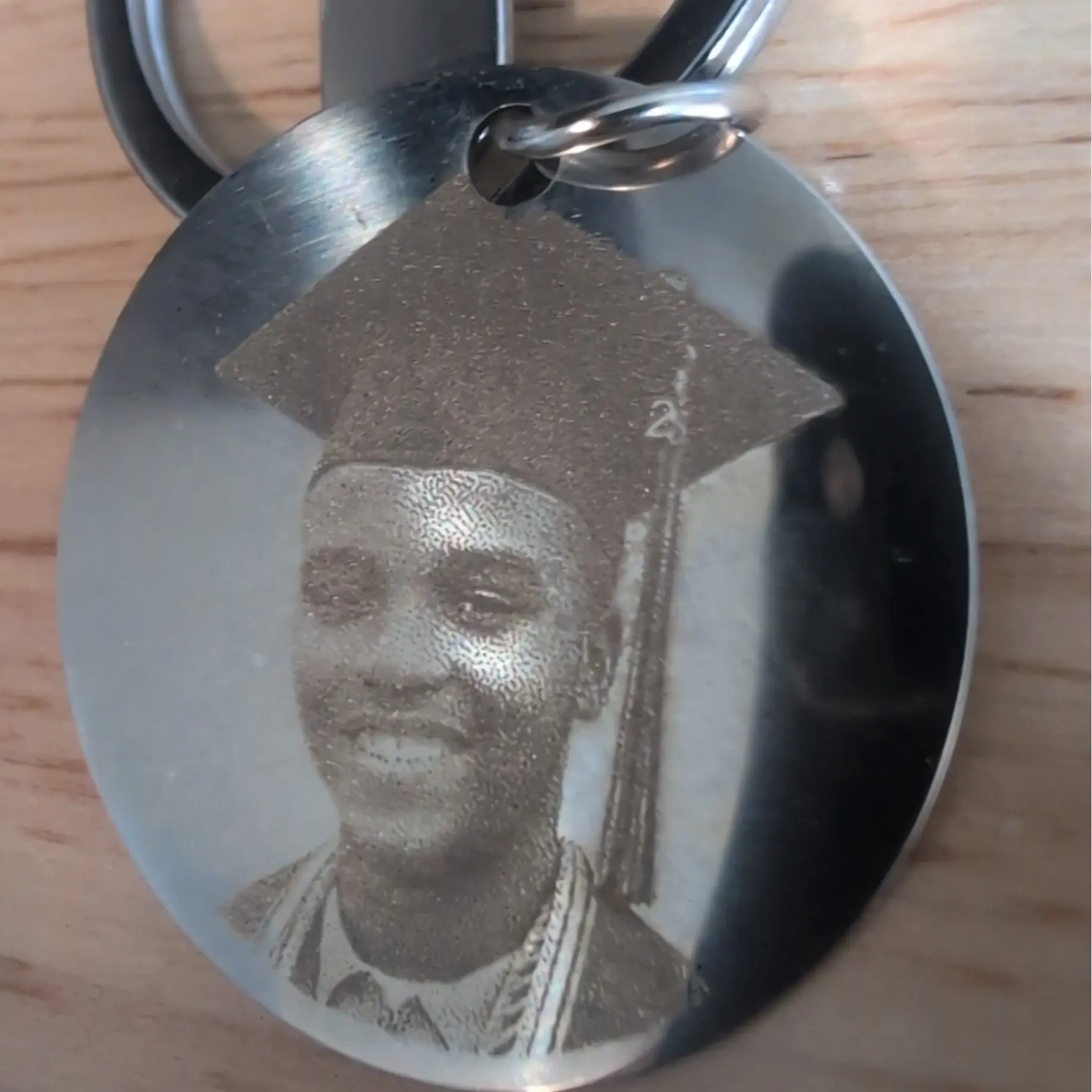 Personalized Stainless Steel Keychain – Custom Photo & Text Laser Engraved Gift