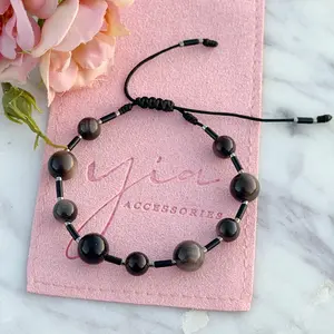 Silver Obsidian Bracelet