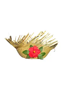 Authentic Puerto Rican Sombrero Pava with Hibiscus Maga Flower