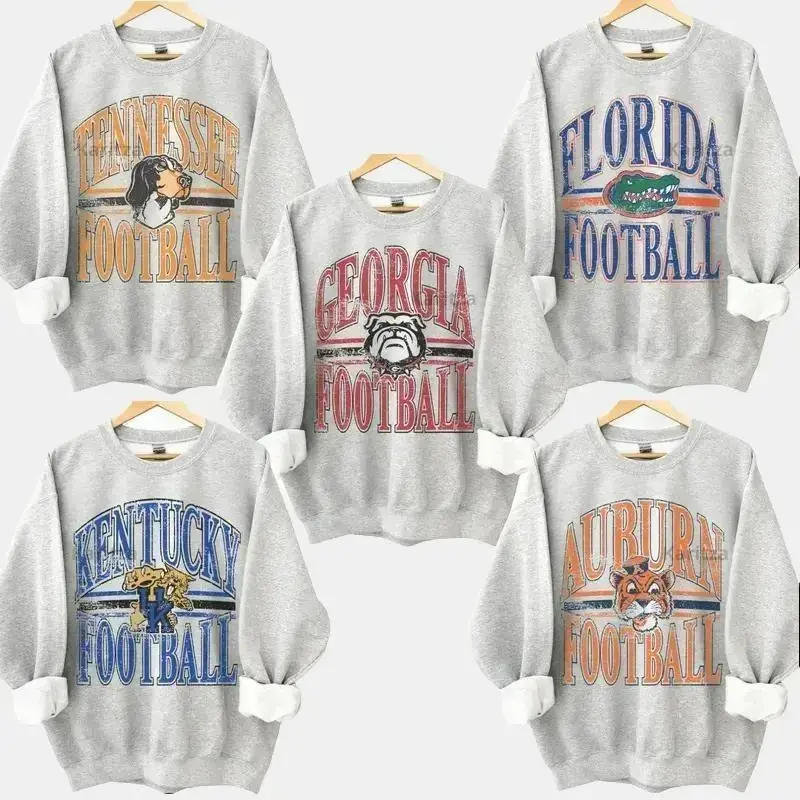 Vintage All Team Football College Sweatshirt, Hometown Football Game Day Pullover, Custom Your Team, Unisex Sweatshirt For Fans