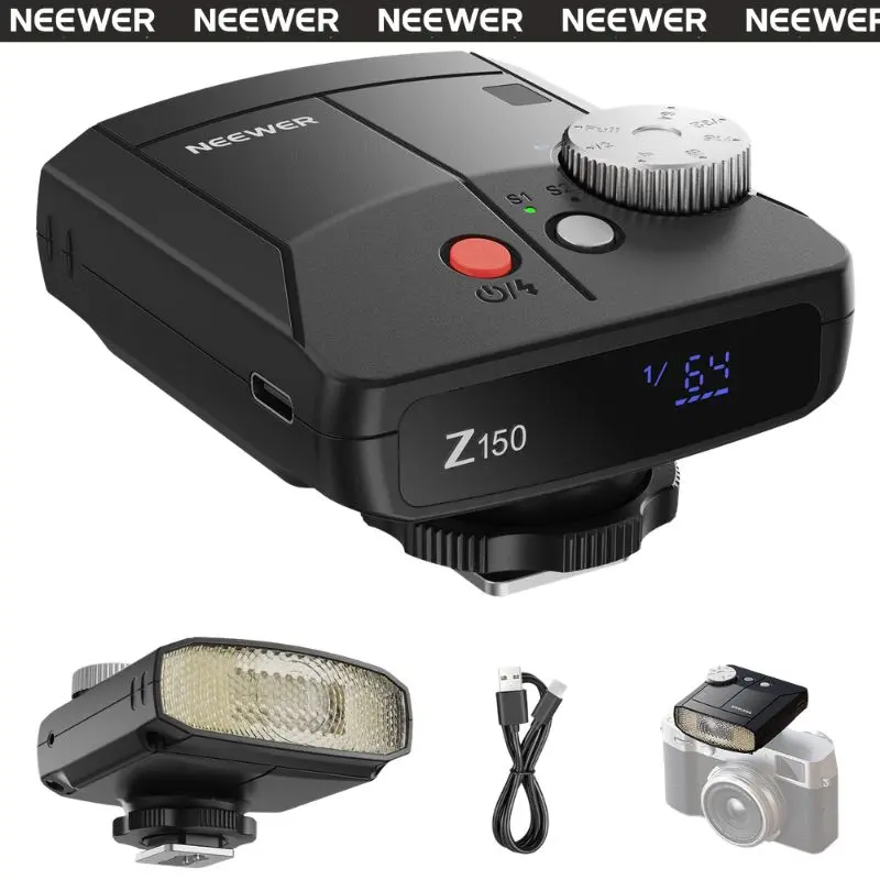NEEWER Z150 Mini Camera Flash Speedlite, GN15 20Ws 6000K with 1200mAh Battery, 640 Full Power Flashes, S1/S2 Mode,  Compatible with Sony ZV-1, Canon, Nikon, Fujifilm DSLR & Mirrorless tiktokshopbacktoschool