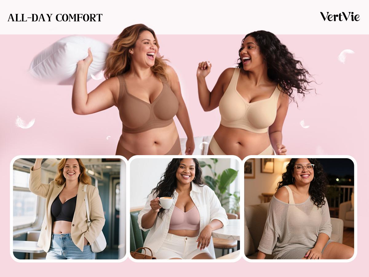 Vertvie Jelly Bras Emerald Green, Wireless Full Coverage Bra Seamless Classic Adjustable T-Shirt Bra for All Day Comfort, Plus Size S-5XL