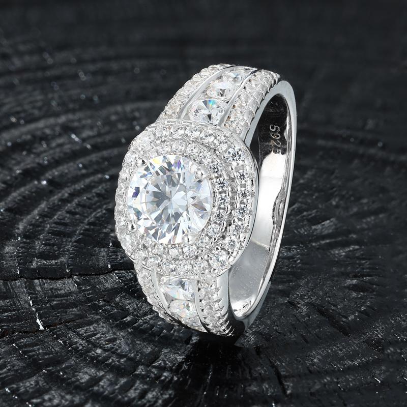 【#R488 】UCCIYO S925 Sterling Silver Synthetic Moissanite Ring for Women Men Hip Hop Jewelry Gift Valentines Day gift