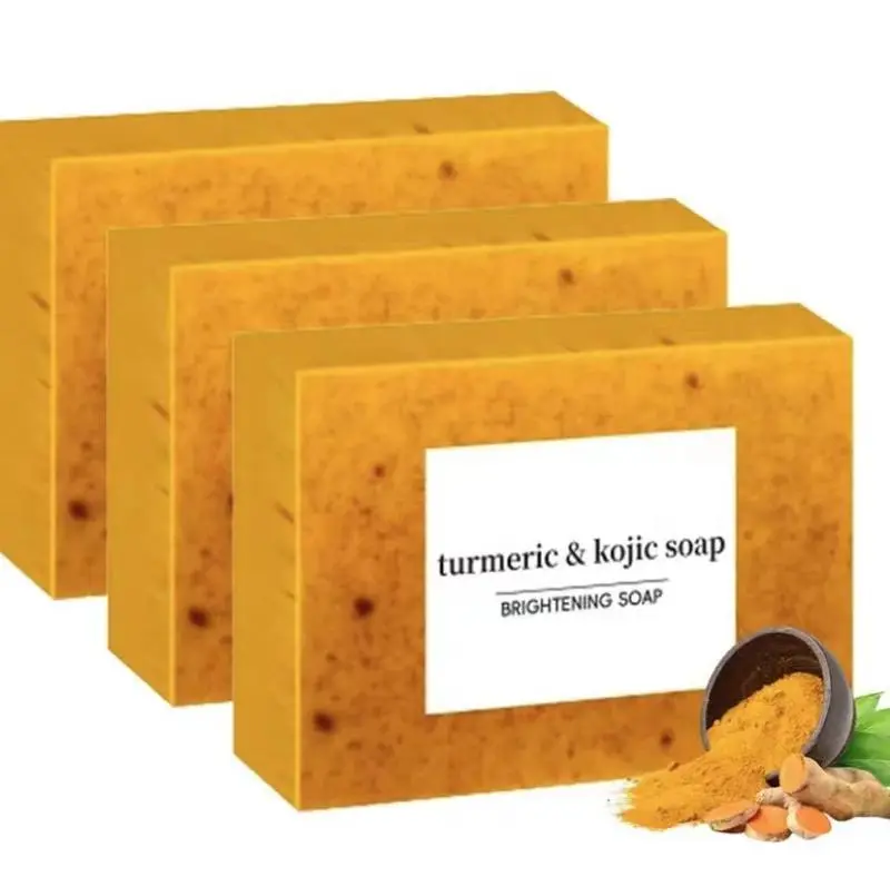Turmeric Lemon Kojic Acid Ginger Handmade Essential Oil Soap, Multipurpose Bath & Facial Cleansing Bar for Western Market