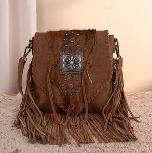 Trinity Ranch Fringe Hair-On Cowhide Crossbody