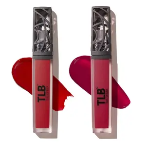 The Lip Bar - Nonstop Liquid Matte Lipstick Mini 2-Pack, Bawse Lady (Blue Red) + Rich Auntie (Deep Berry) - High Pigment - One Swipe - Long Lasting - Jojoba Oil & Vitamin E - Vegan - .05 fl oz each