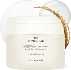 R0 Exfoliating Toner Pads – Hydrating Face Pads for Pore Care, Hyaluronic Acid, Korean Skin Care, Sensitive Dry Skin, Rice Water, Vegan, 80 Count