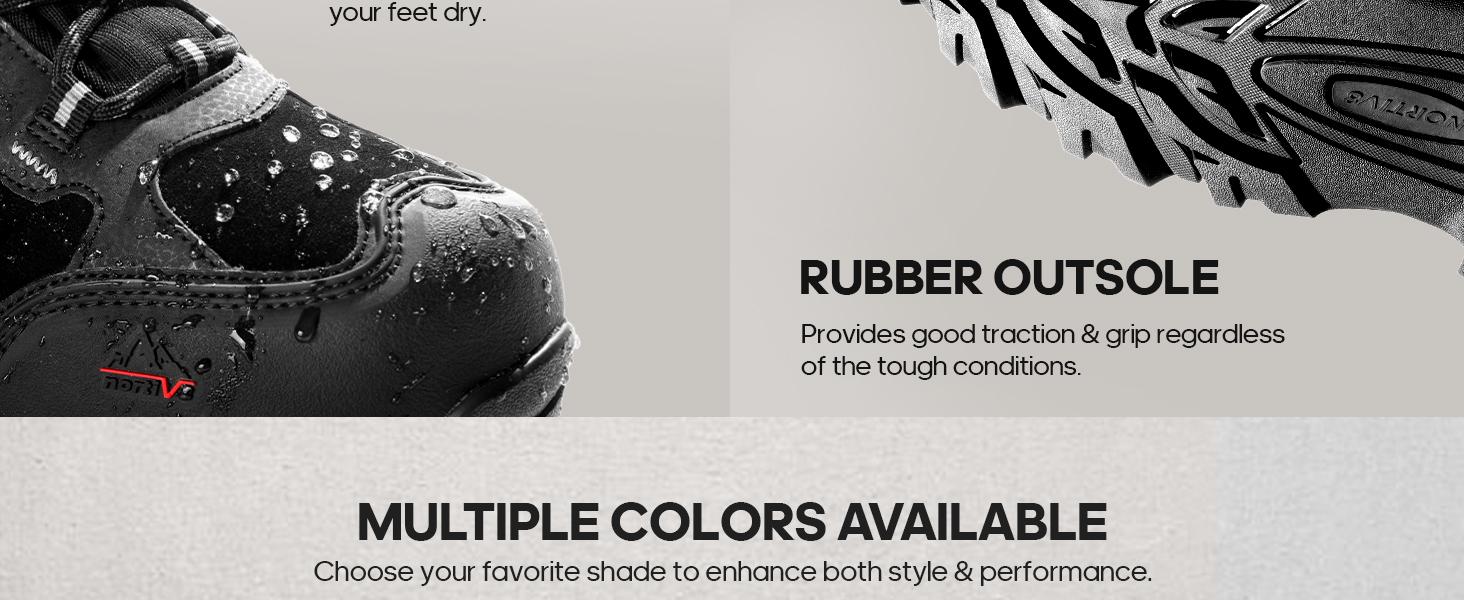 NORTIV8 Men's Waterproof Hiking Boots with Multi-Directional Traction Trekking Shoes