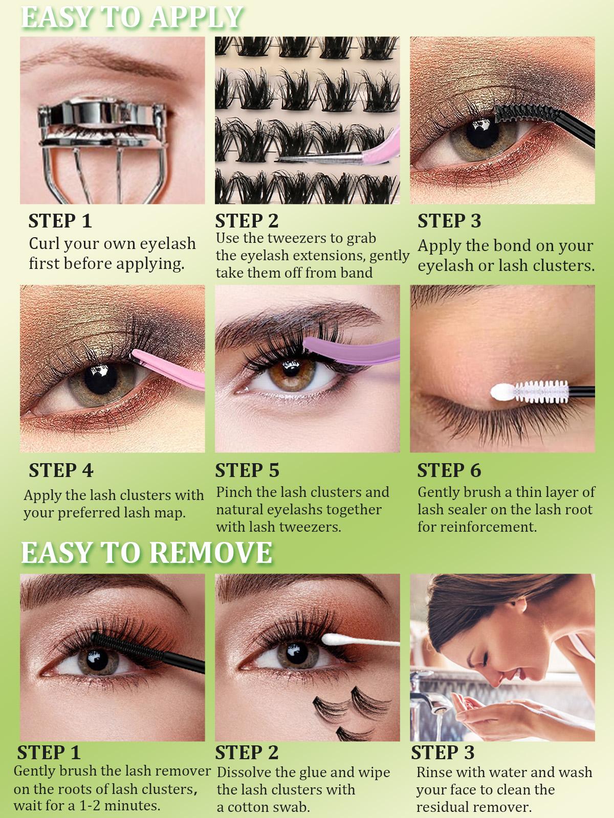 2  Styles Lash Clusters Kit, Chocolate/ Coffee Eyelash Clusters Extensions with Everything You Need for Beginners and Proficient, DIY at Home Easily Makeup Cosmetic
