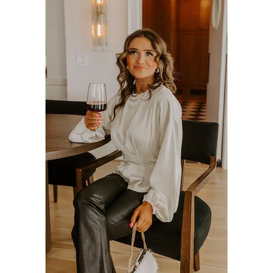 Kind Smile Satin Top in Cream